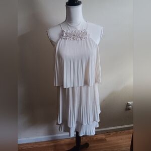 Halston heritage new with tag cream dress women's medium